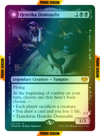 Henrika Domnathi // Henrika, Infernal Seer [Prerelease] [119s] [Innistrad: Crimson Vow: Promos] [Foil]