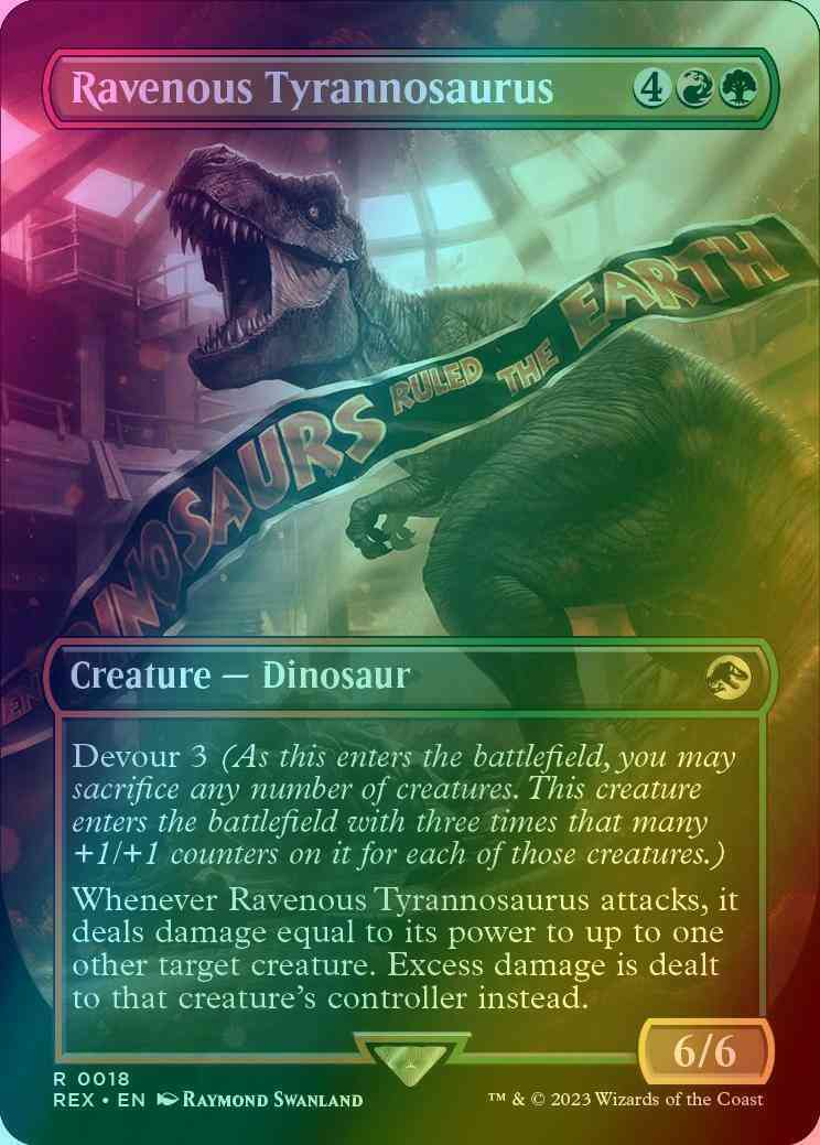 Ravenous Tyrannosaurus [18] [Borderless] [Universes Beyond: Jurassic World Collection] [Foil]