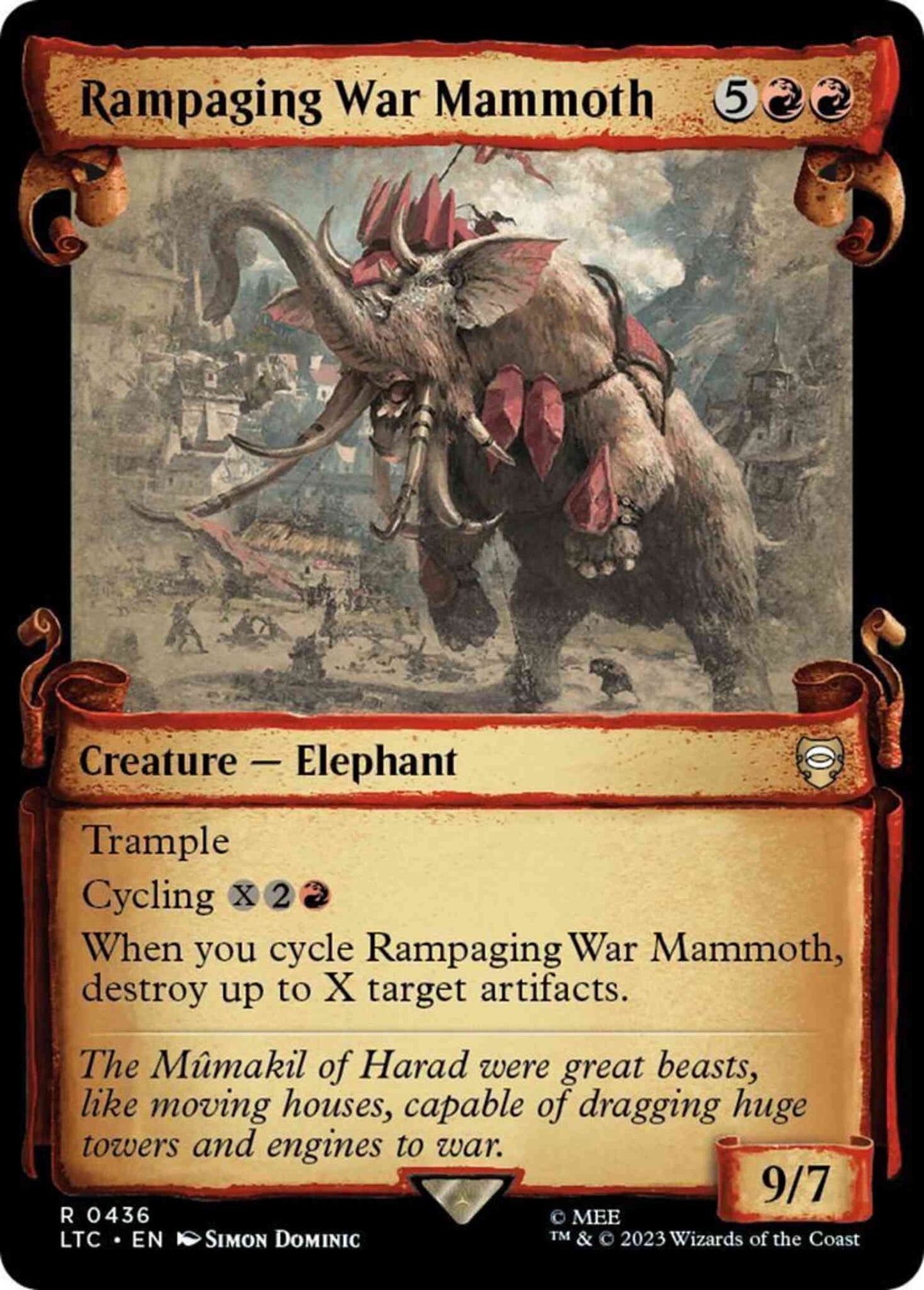 Rampaging War Mammoth [436] [Scrolls Showcase] [The Lord of the Rings: Tales of Middle-earth: Commander] [Non-Foil]