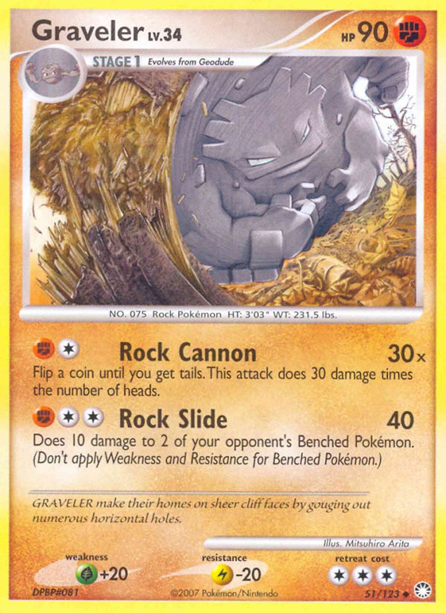 Graveler - 51/123 - Uncommon [dp2-51] [Non-Holo]