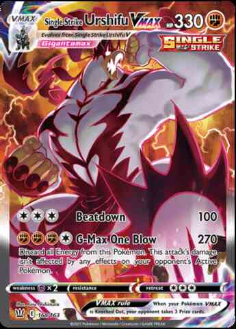 Single Strike Urshifu VMAX - 168/163 - Rare Rainbow [swsh5-168] [Secret]