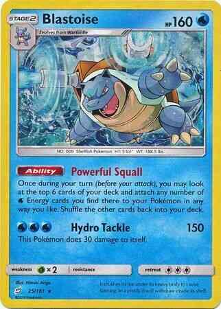 Blastoise - 25/181 - Theme Deck Exclusive [sm9msp-25] [Cracked Ice Holo]