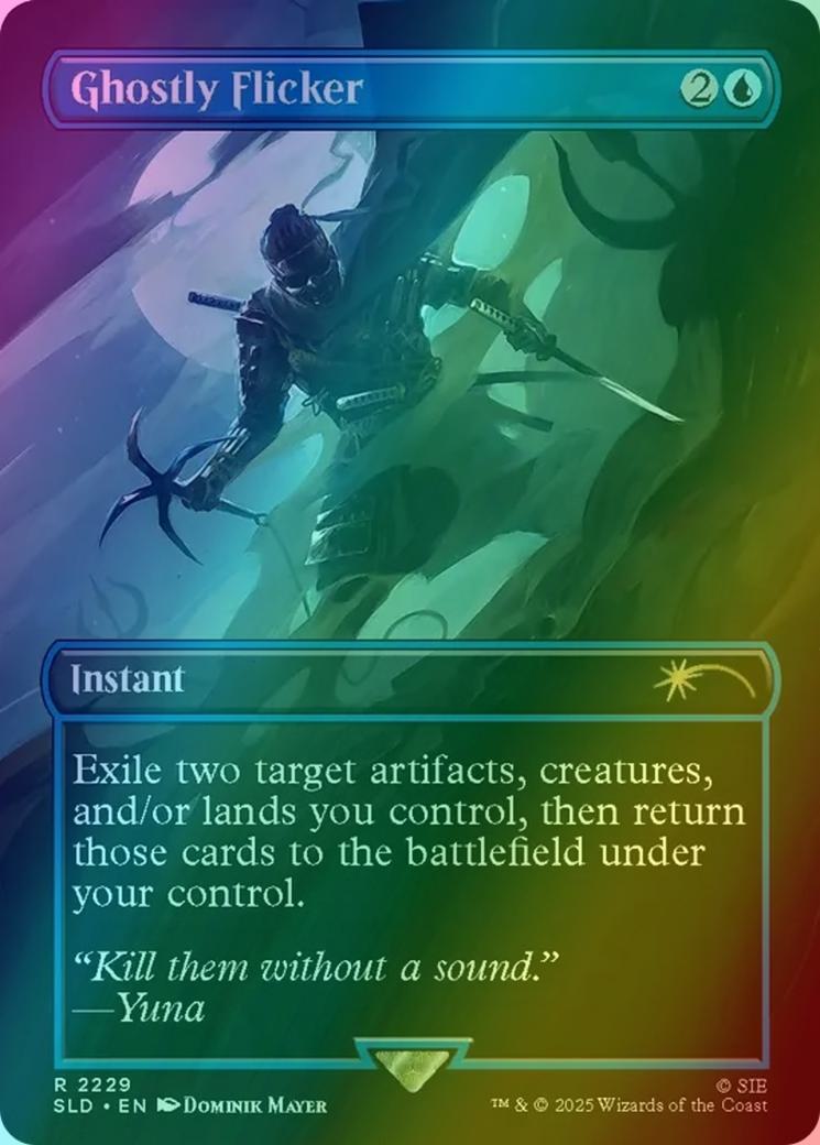 Ghostly Flicker [2229] [Borderless] [Ghost of Tsushima] [Secret Lair Drop] [Rainbow Foil]