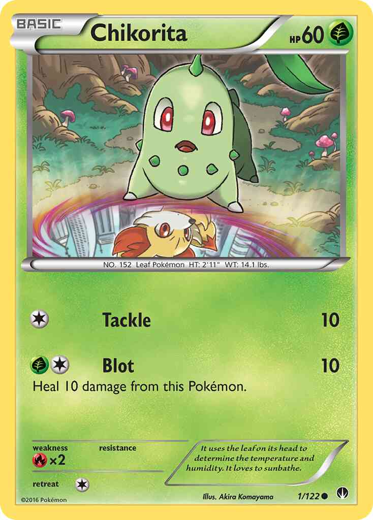 Chikorita - 1/122 - Common [xy9-1] [Reverse Holo]