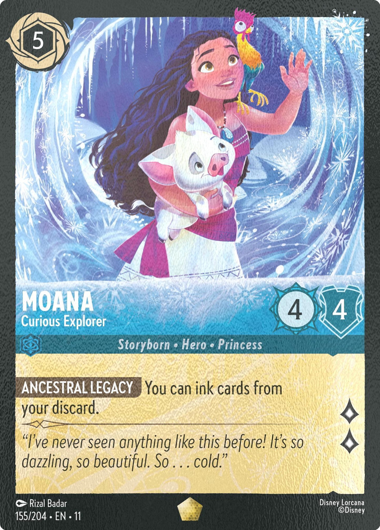 Moana - Curious Explorer - 155/204 [Winterspell] [Cold Foil]