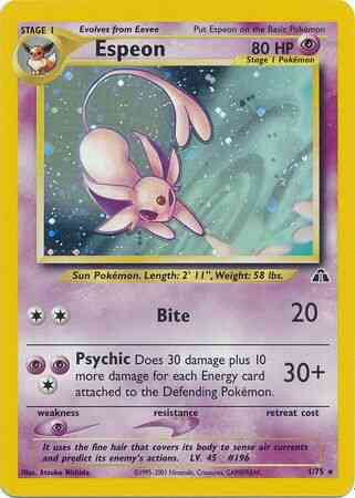 Espeon - 1/75 - Rare - Unlimited [neo2U-1] [Holo]