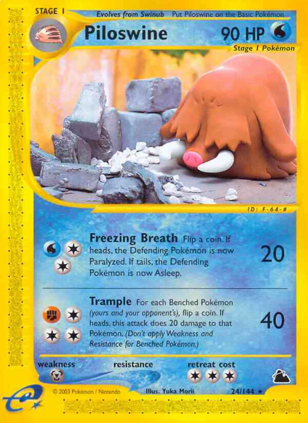 Piloswine - 24/144 - Rare [ecard3-24] [Reverse Holo]