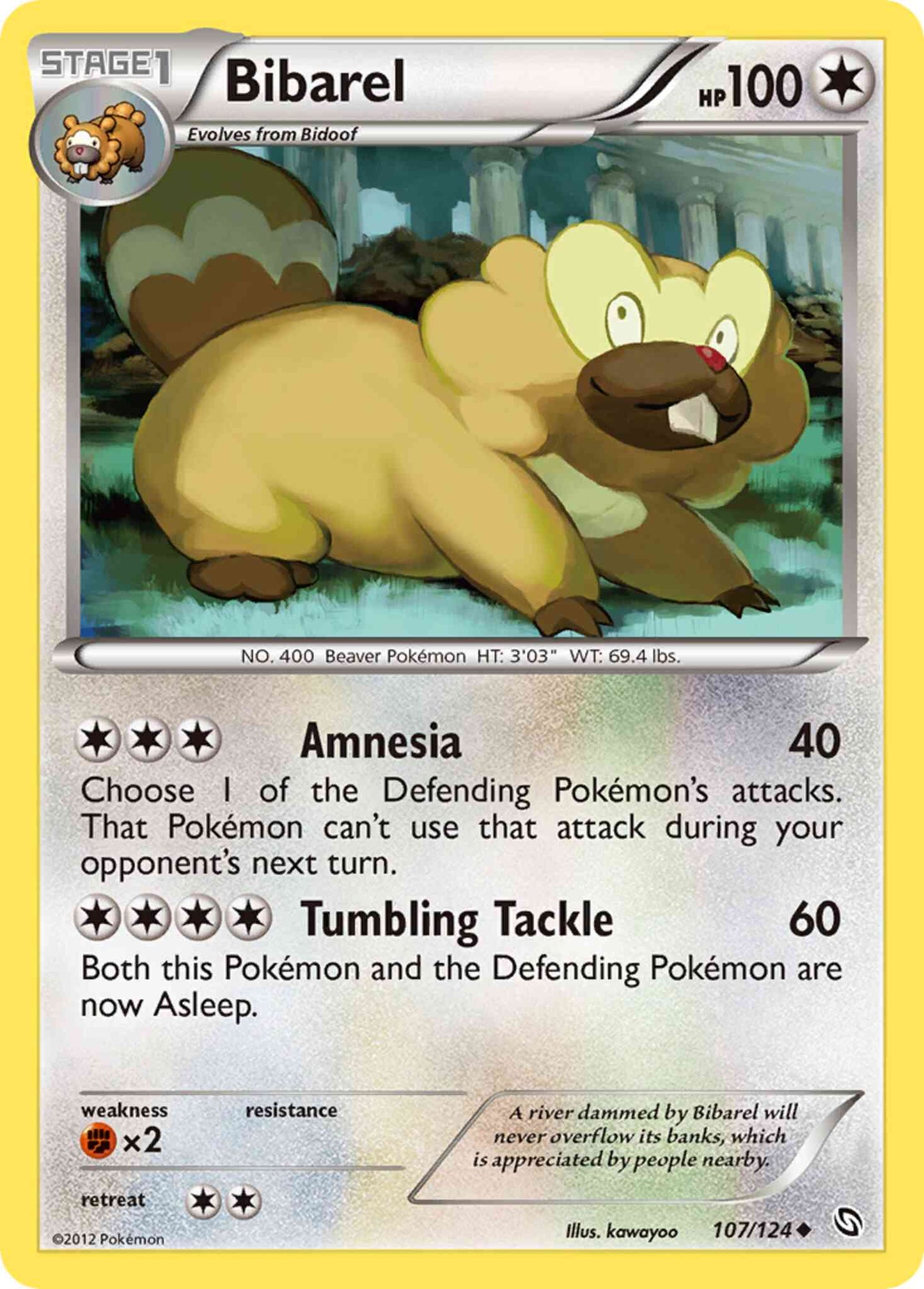 Bibarel - 107/124 - Uncommon [bw6-107] [Reverse Holo]