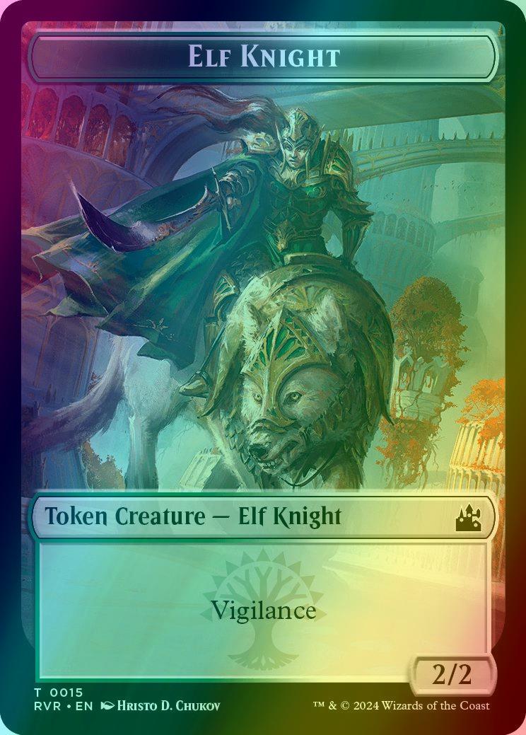 Bird Illusion Token (05) // Elf Knight Token (15) [Ravnica Remastered: Tokens] [Foil]