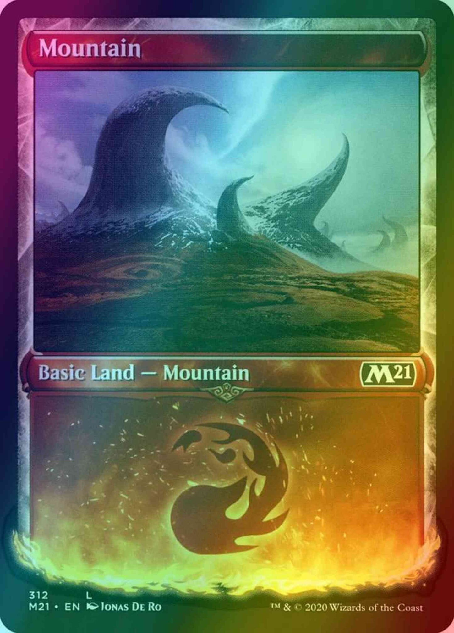 Mountain [312] [Showcase] [Core Set 2021] [Foil]