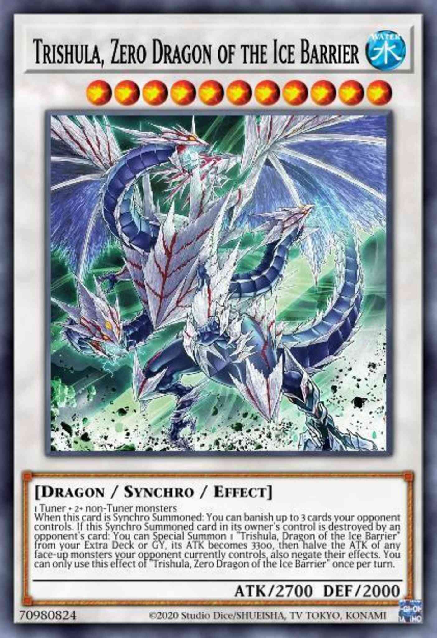 Trishula, Zero Dragon of the Ice Barrier - SDFC-EN041 - Ultra Rare - 1st Edition