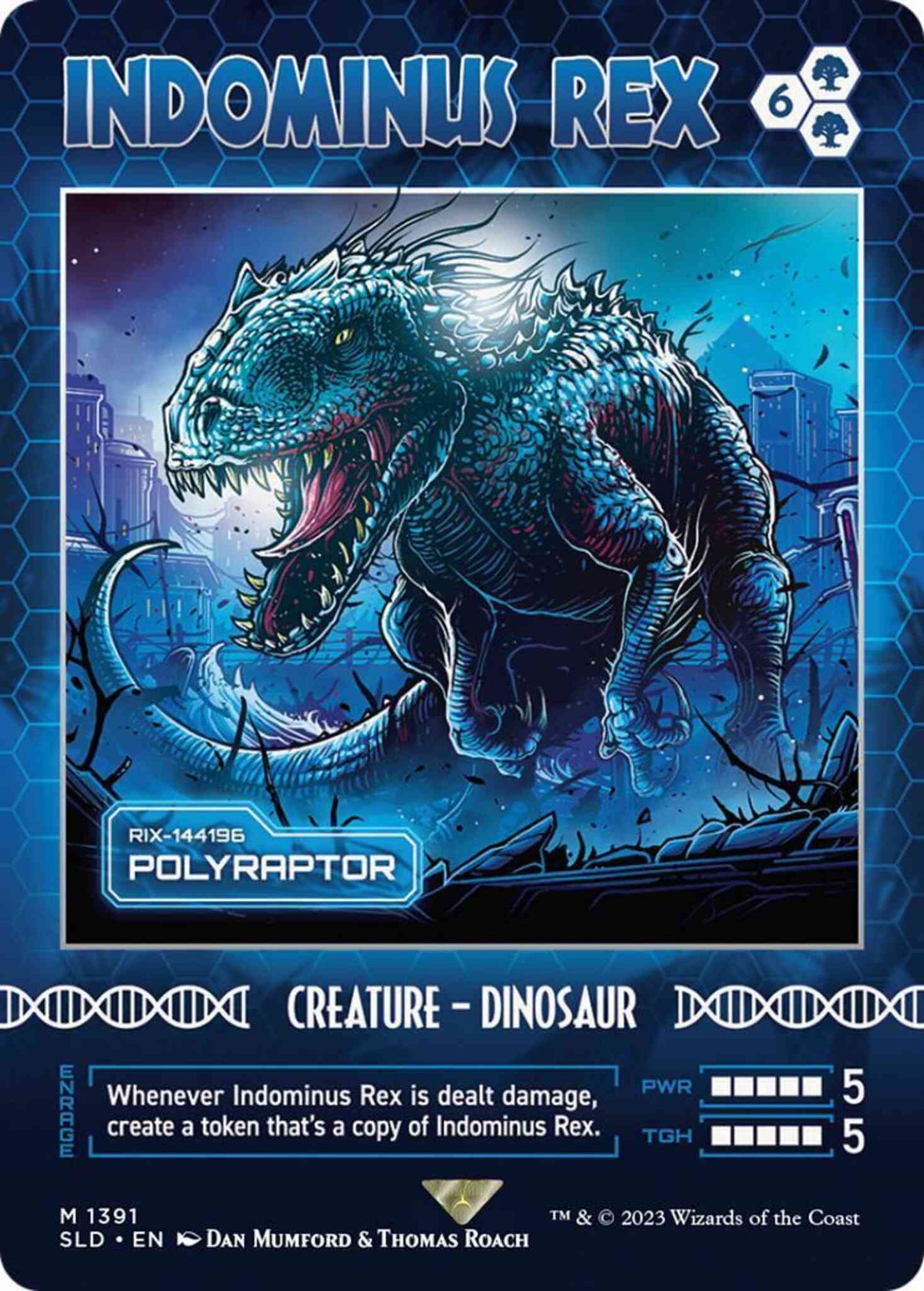 Indominus Rex - Polyraptor [1391] [Borderless] [Life Breaks Free] [Secret Lair Drop] [Non-Foil]
