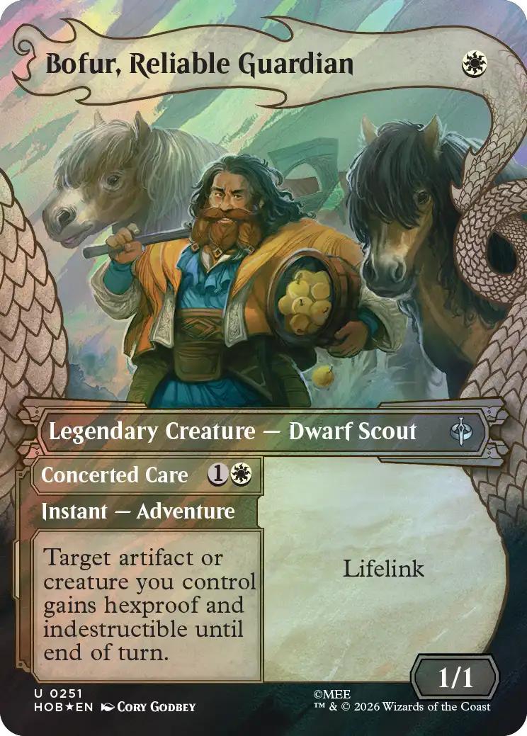 Bofur, Reliable Guardian // Concerted Care [251] [Borderless] [Dragon Hoard] [The Hobbit] [Surge Foil]