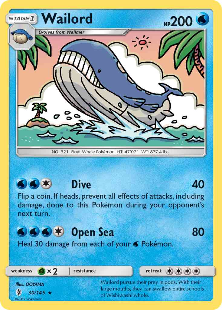 Wailord - 30/145 - Rare [sm2-30] [Non-Holo]