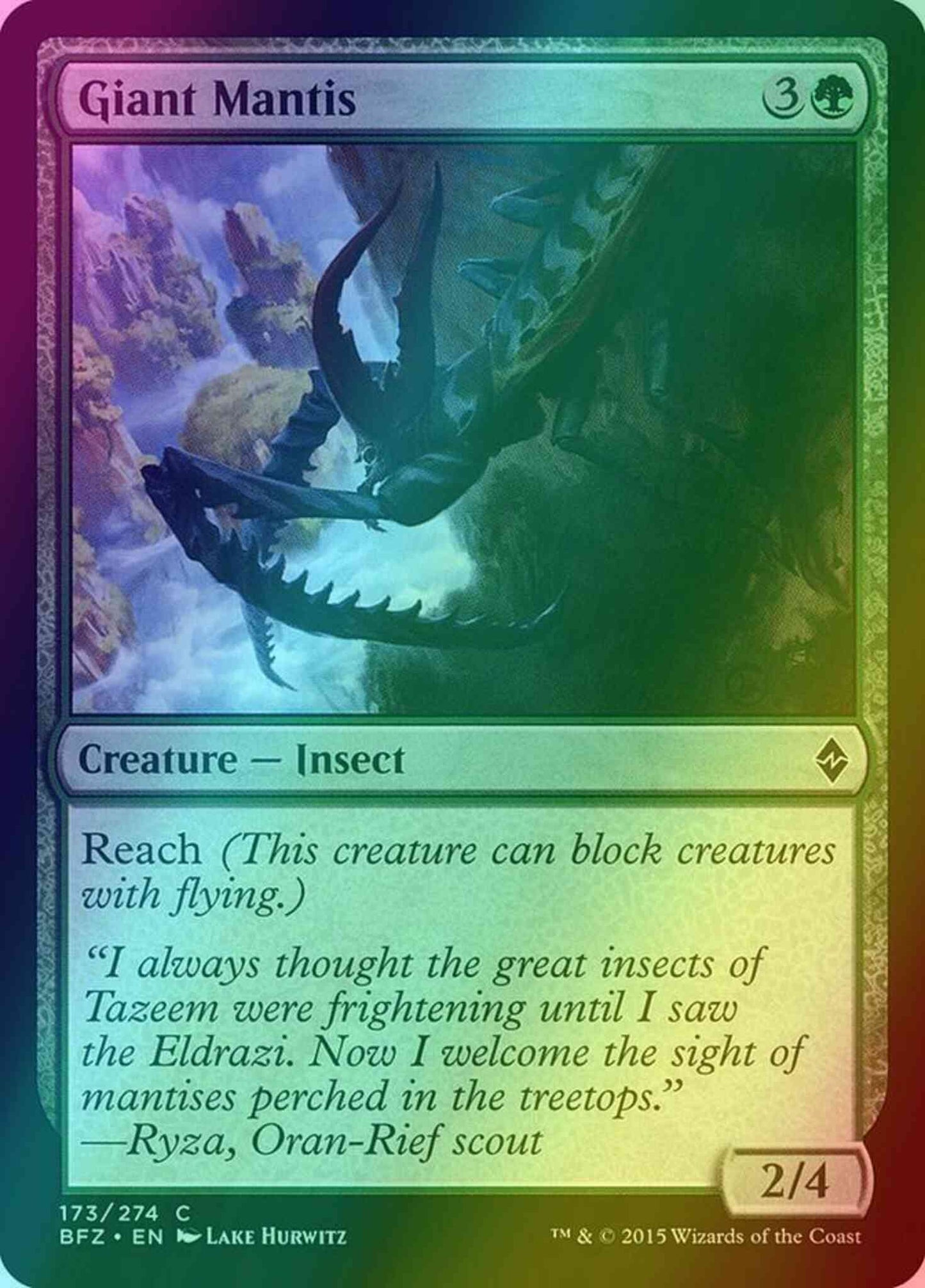 Giant Mantis [173] [Battle for Zendikar] [Foil]