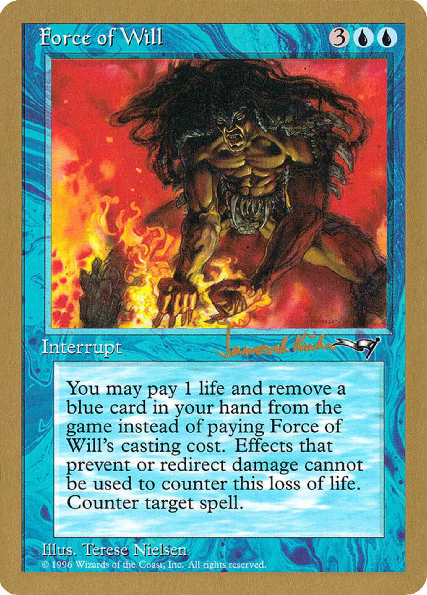 Force of Will [jk28] [Janosch Kunn] [World Championship Decks 1997] [Non-Foil]