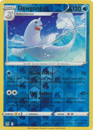Dewgong - 034/196 - Rare [swsh11-034] [Reverse Holo]