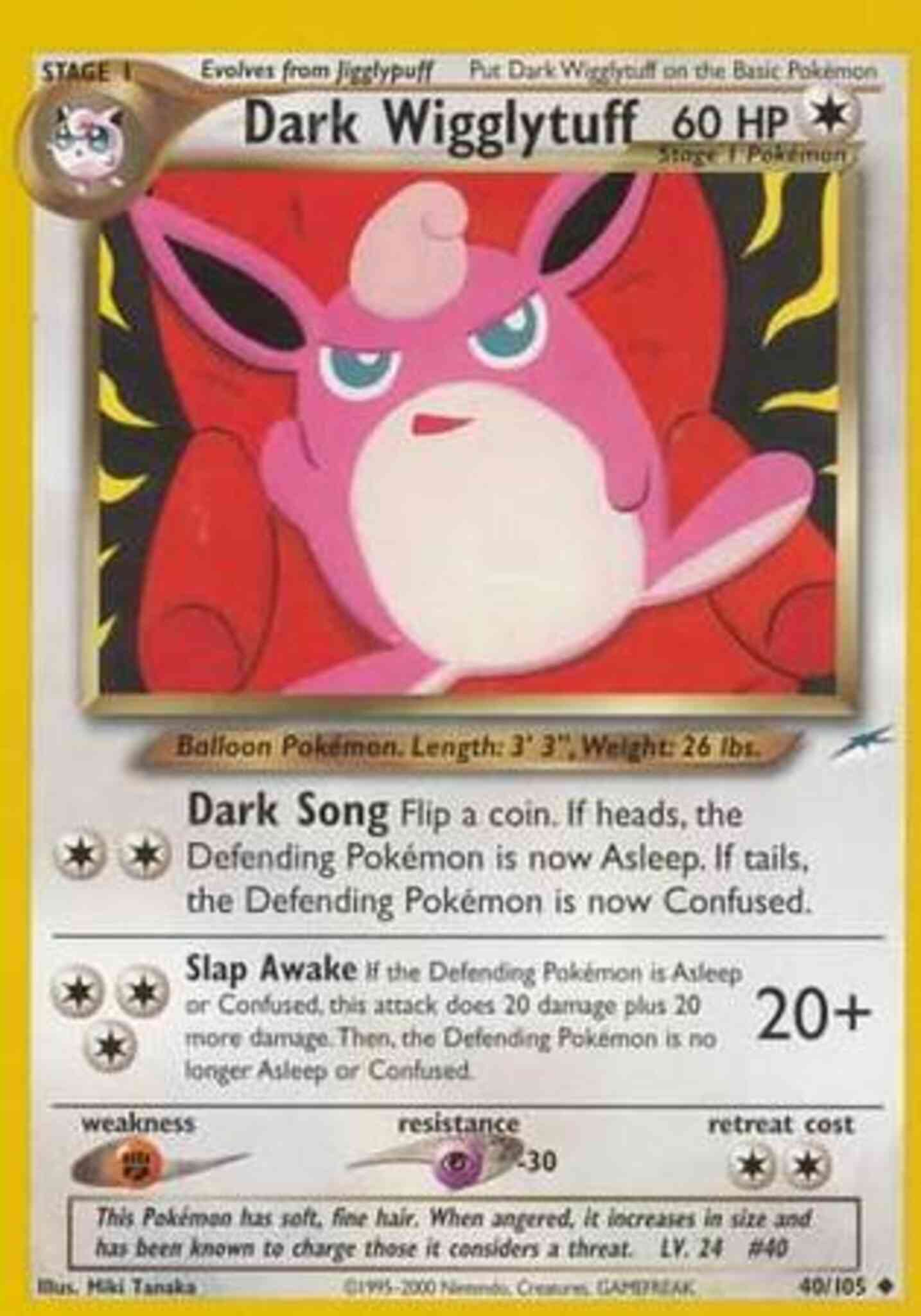 Dark Wigglytuff - 40/105 - Uncommon - Unlimited [neo4U-40] [Non-Holo]