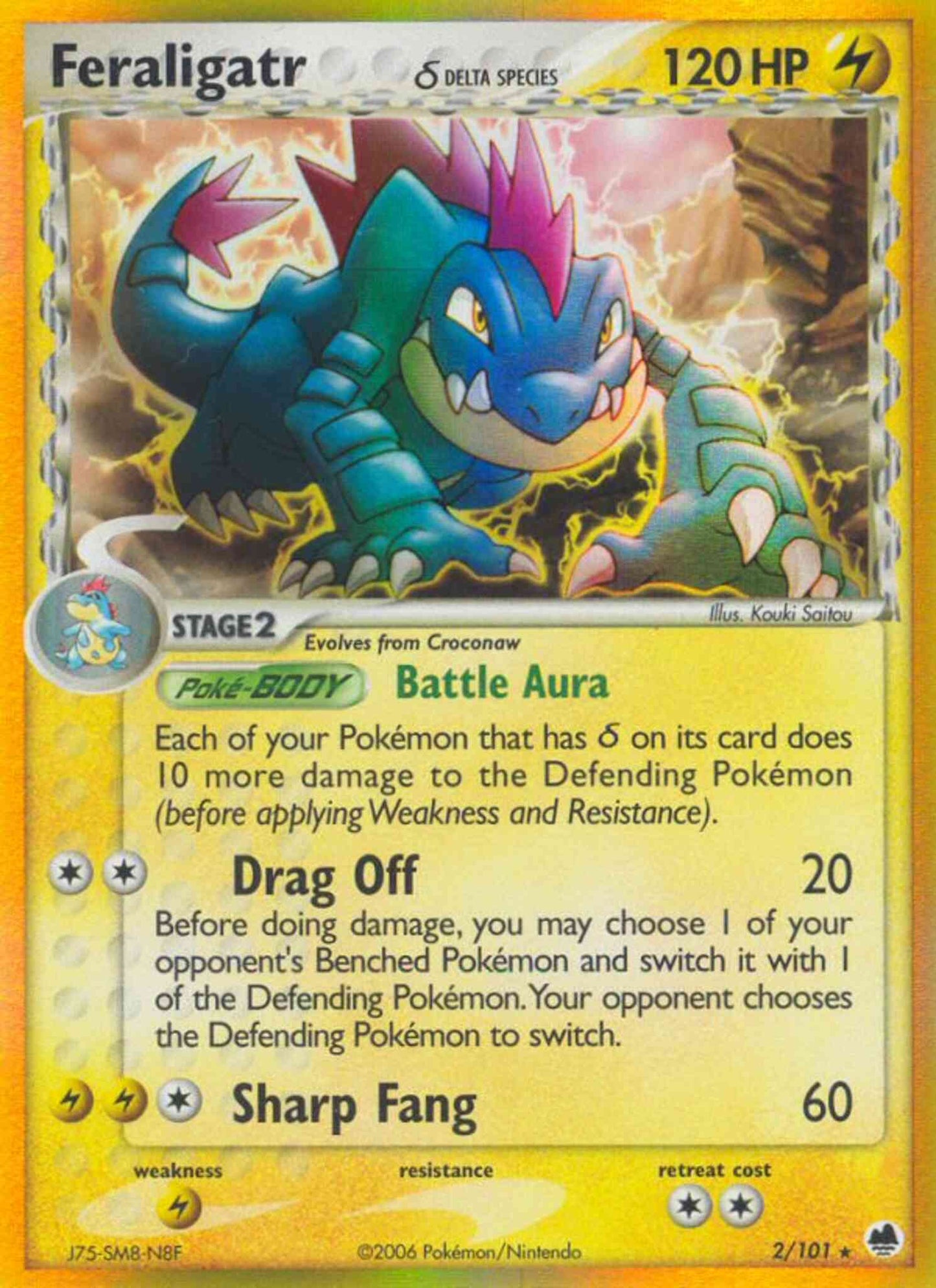 Feraligatr δ - 2/101 - Rare Holo [ex15-2] [Reverse Holo]