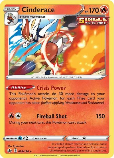 Cinderace - 028/198 - Theme Deck Exclusive [SWSH6msp-028] [Non-Holo]