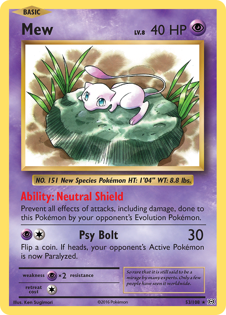 Mew - Theme Deck - 53/108 - Rare Holo [xy12-53] [Non-Holo]