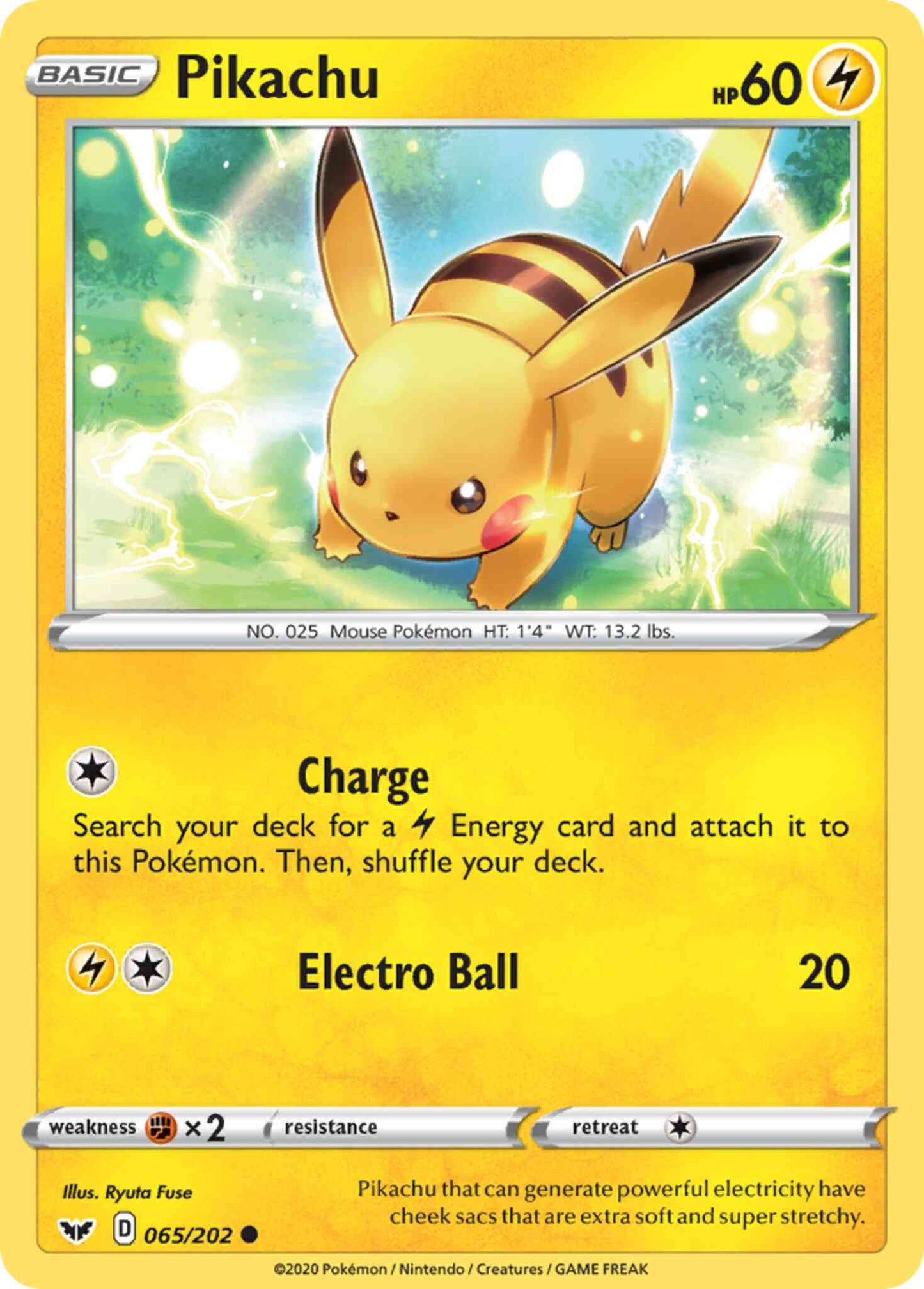 Pikachu - 065/202 - Common [swsh1-065] [Non-Holo]
