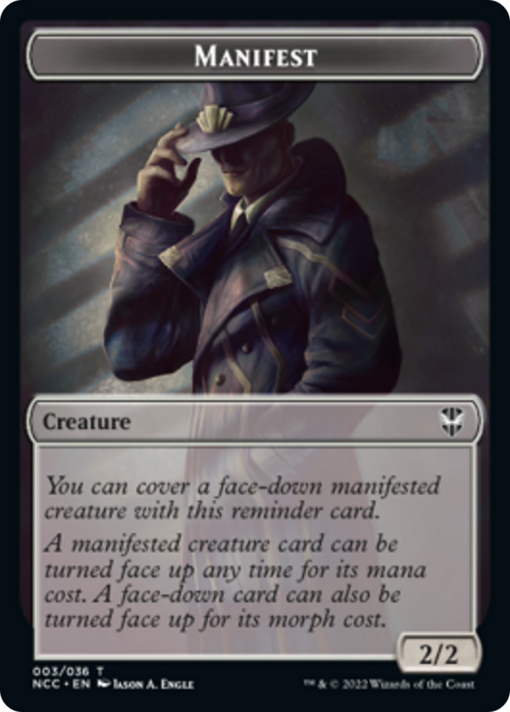 Copy Token (01) // Manifest Token (03) [Streets of New Capenna: Commander: Tokens] [Non-Foil]