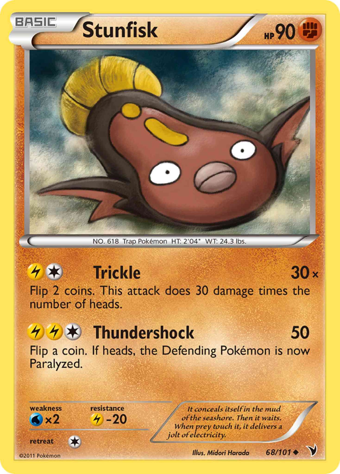 Stunfisk - 68/101 - Uncommon [bw3-68] [Reverse Holo]