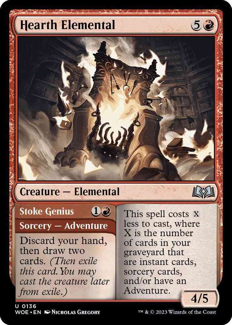 Hearth Elemental // Stoke Genius [136] [Wilds of Eldraine] [Non-Foil]