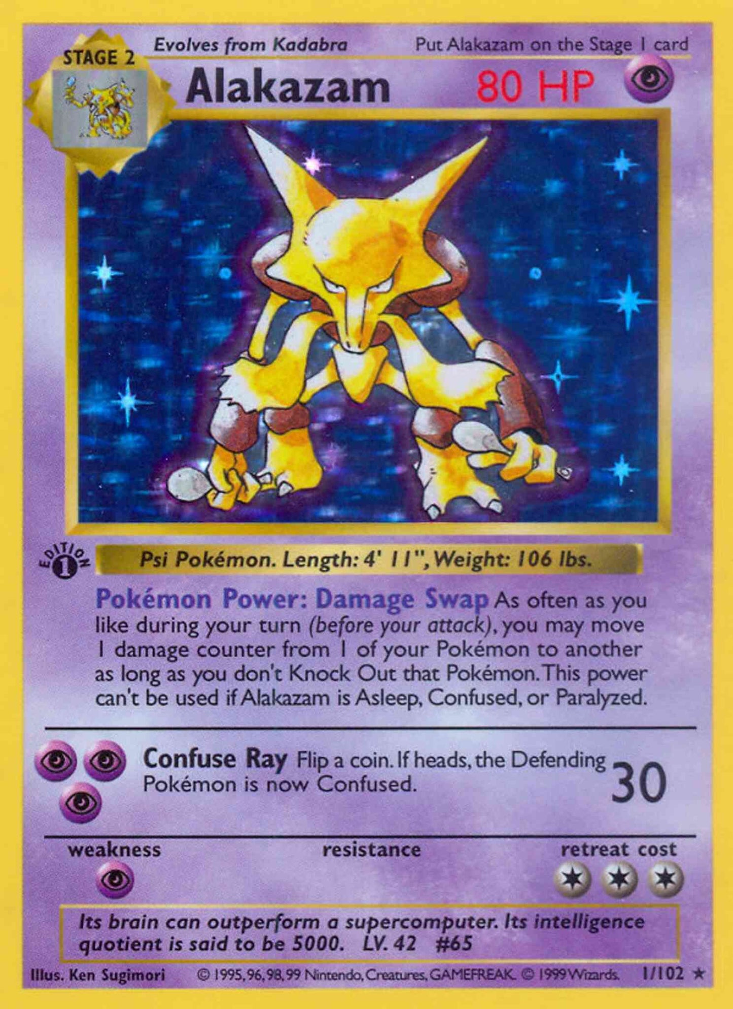 Alakazam - 1/102 - Rare - 1st Edition [base1-1] [Holo]