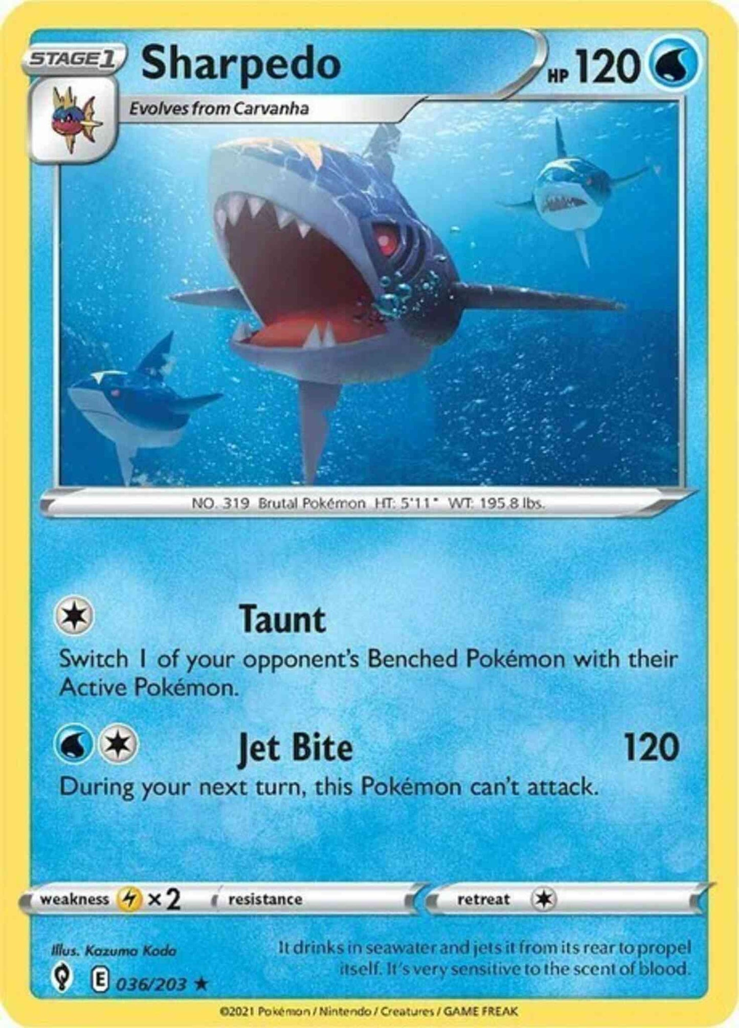 Sharpedo - 036/203 - Rare [swsh7-036] [Non-Holo]