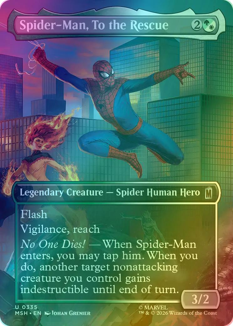 Spider-Man, To the Rescue [335] [Borderless] [Scene] [Marvel Super Heroes] [Foil]