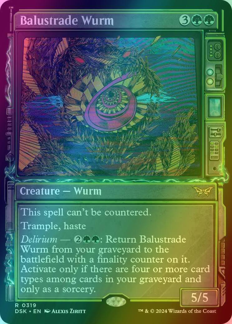 Balustrade Wurm [319] [Paranormal Frame] [Duskmourn: House of Horror] [Foil]