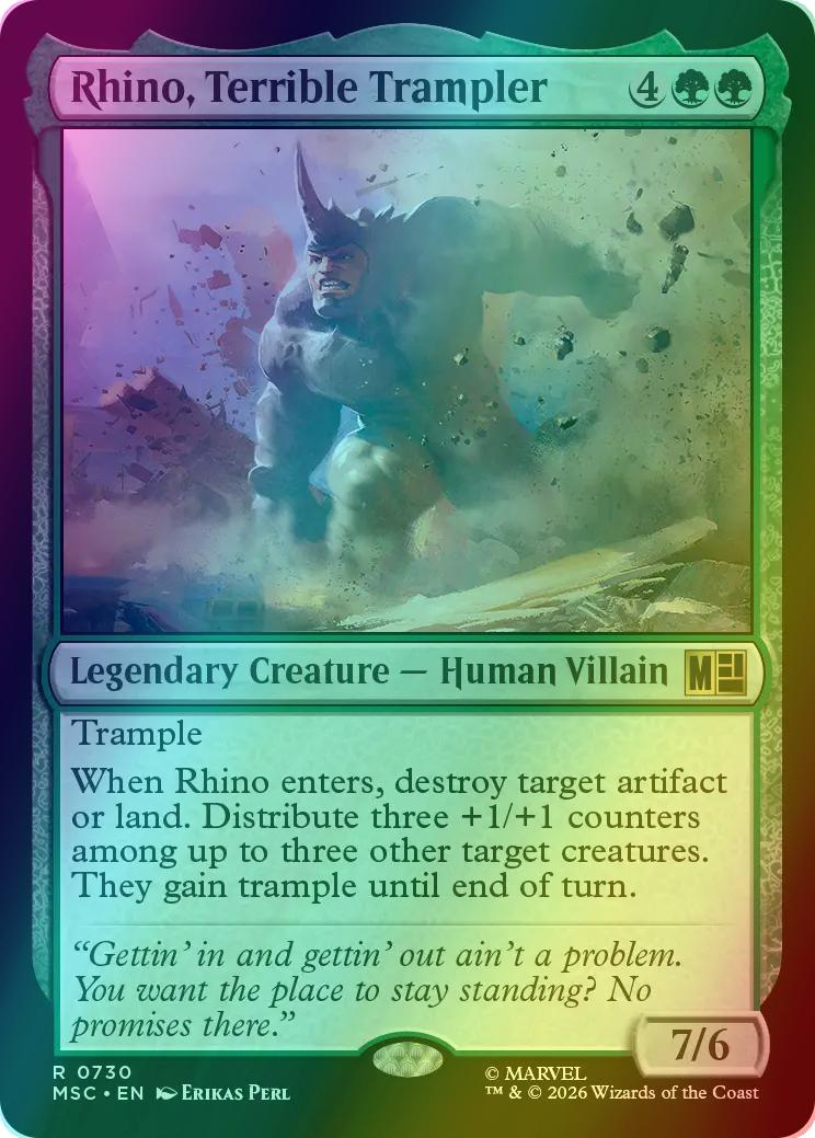 Rhino, Terrible Trampler [730] [Jumpstart] [Marvel Super Heroes: Commander] [Foil]