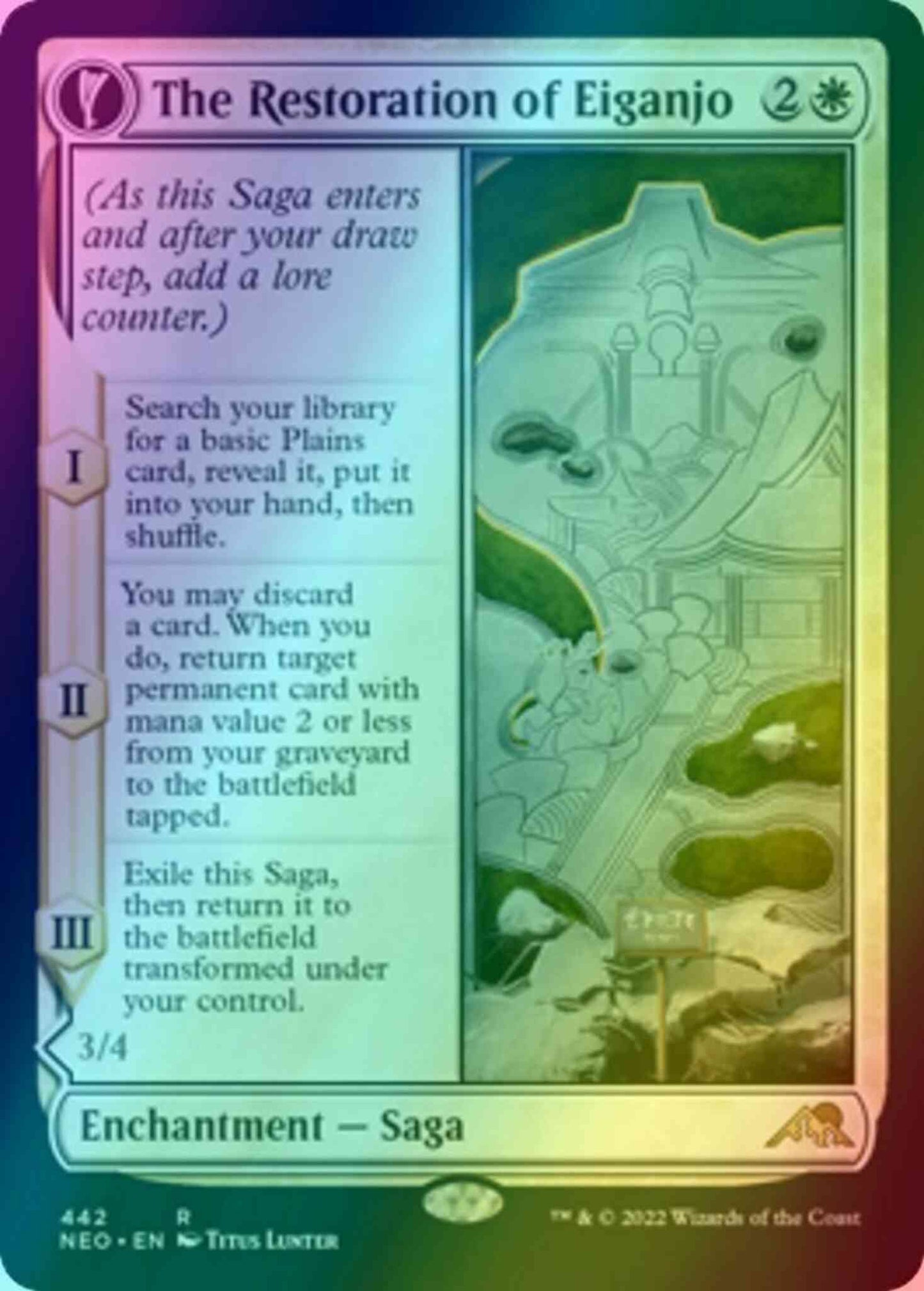 The Restoration of Eiganjo // Architect of Restoration [442] [Extended Art] [Kamigawa: Neon Dynasty] [Foil]
