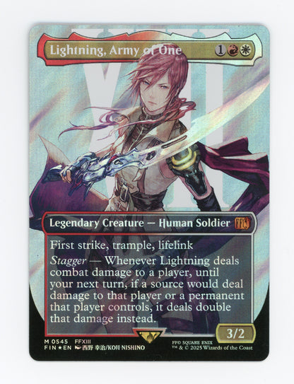 Lightning, Army of One — Borderless|Character|Surge Foil — ID 18385