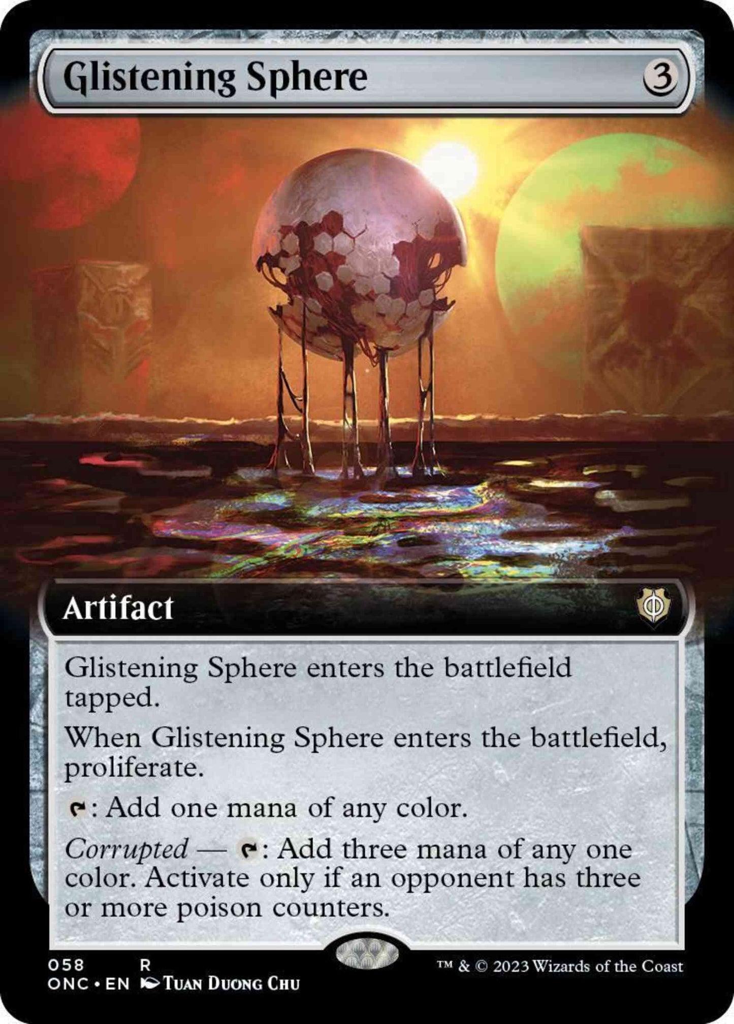 Glistening Sphere [58] [Extended Art] [Phyrexia: All Will Be One: Commander] [Non-Foil]