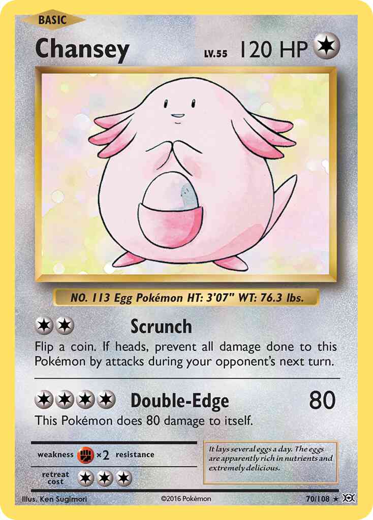 Chansey - 70/108 - Rare Holo [xy12-70] [Reverse Holo]