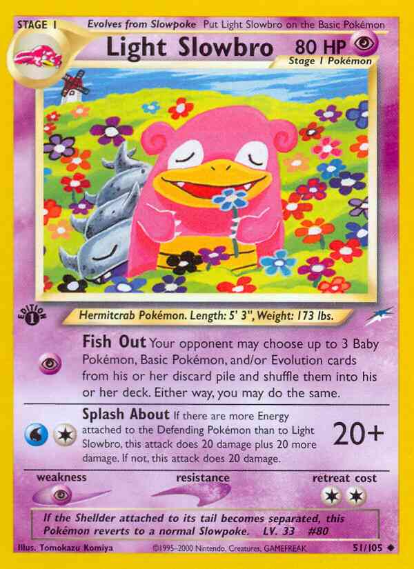 Light Slowbro - 51/105 - Uncommon - 1st Edition [neo4-51] [Non-Holo]