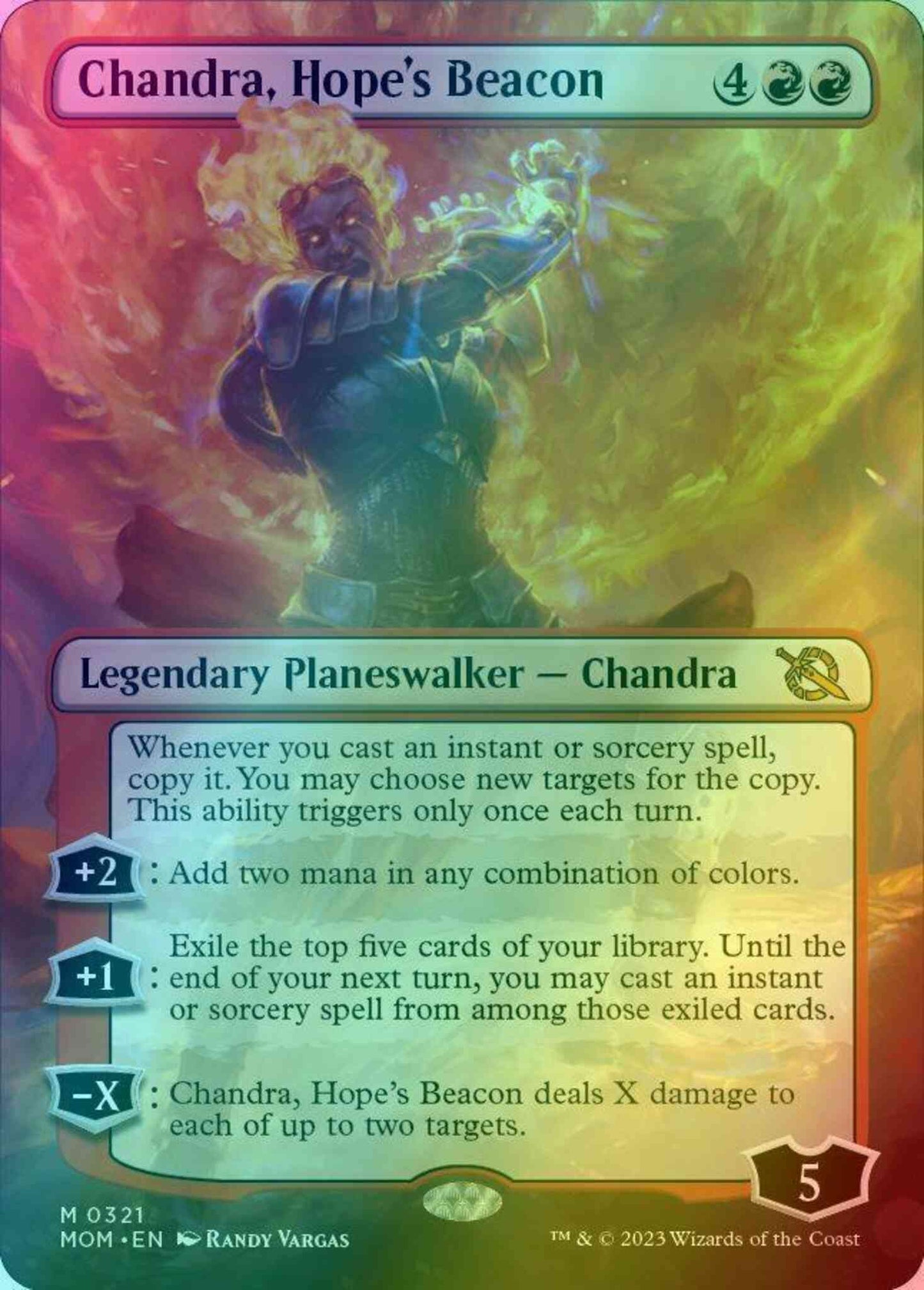 Chandra, Hope's Beacon [321] [Borderless] [March of the Machine] [Foil]