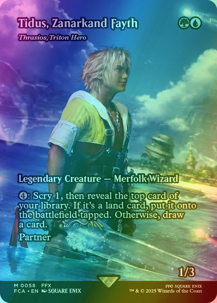 Tidus, Zanarkand Fayth - Thrasios, Triton Hero [58] [Borderless] [FINAL FANTASY: Through the Ages] [Foil]