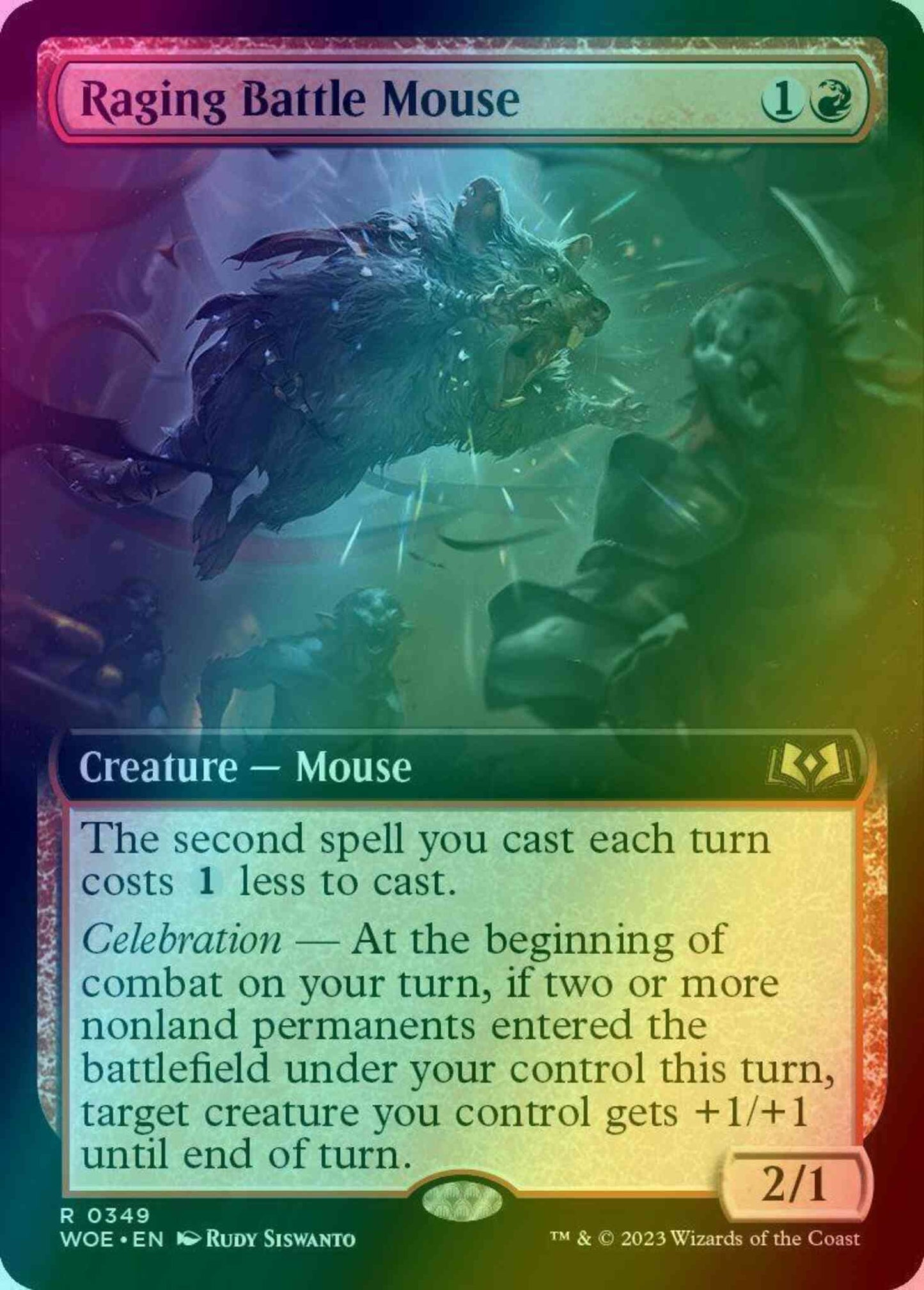 Raging Battle Mouse [349] [Extended Art] [Wilds of Eldraine] [Foil]