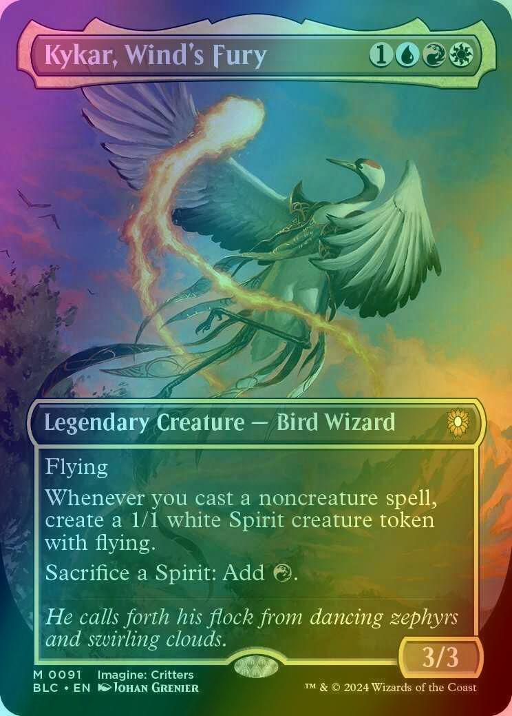 Kykar, Wind's Fury [91] [Borderless] [Imagine: Critters] [Bloomburrow: Commander] [Foil]