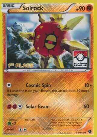 Solrock - 64/146 - Promo [League] [1st Place] [XY1MSP-64] [Reverse Holo]