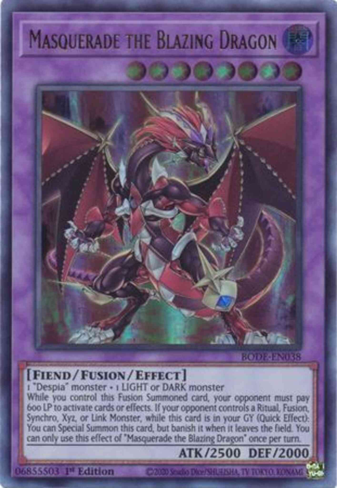 Masquerade the Blazing Dragon - BODE-EN038 - Ultra Rare - 1st Edition