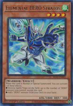 Elemental HERO Stratos - Alternate Art - BLC1-EN022 - Ultra Rare - 1st Edition