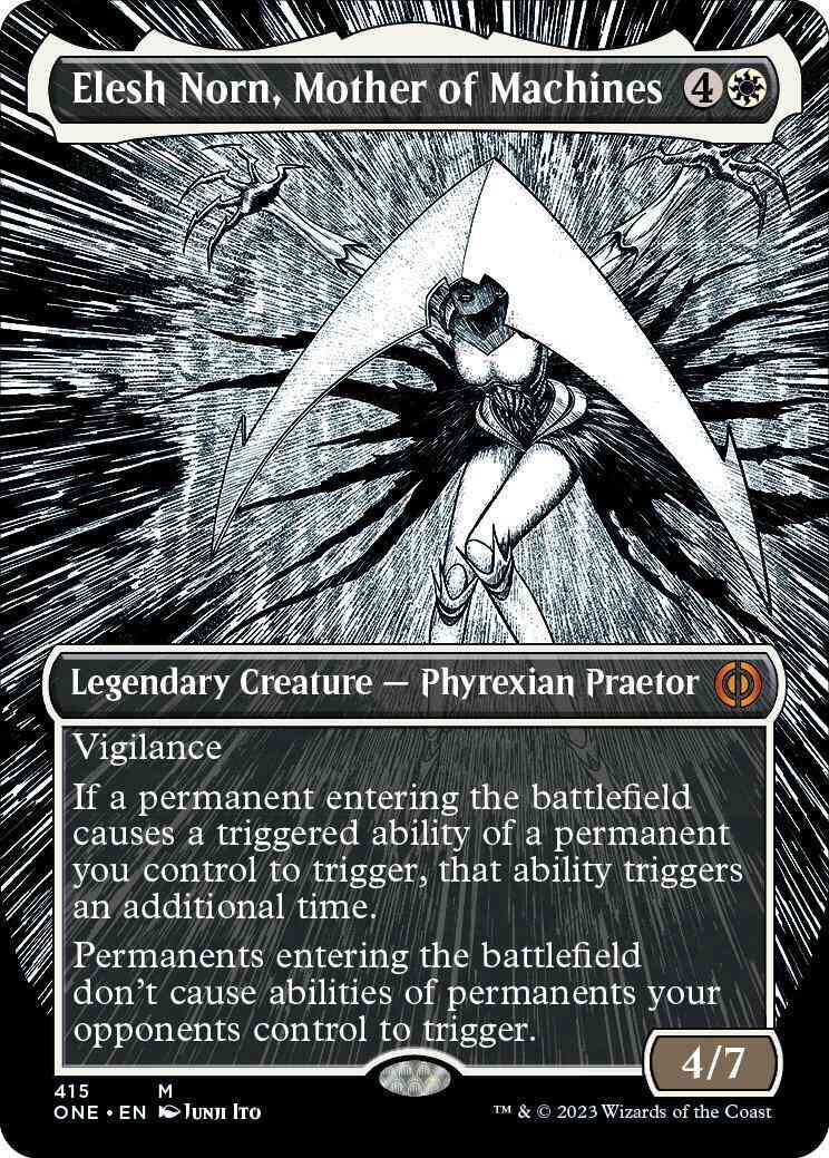 Elesh Norn, Mother of Machines [415] [Borderless] [Manga] [Phyrexia: All Will Be One] [Non-Foil]