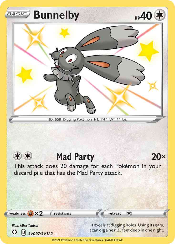 Bunnelby - SV097/SV122 - Rare Shiny [swsh45sv-SV097] [Holo]