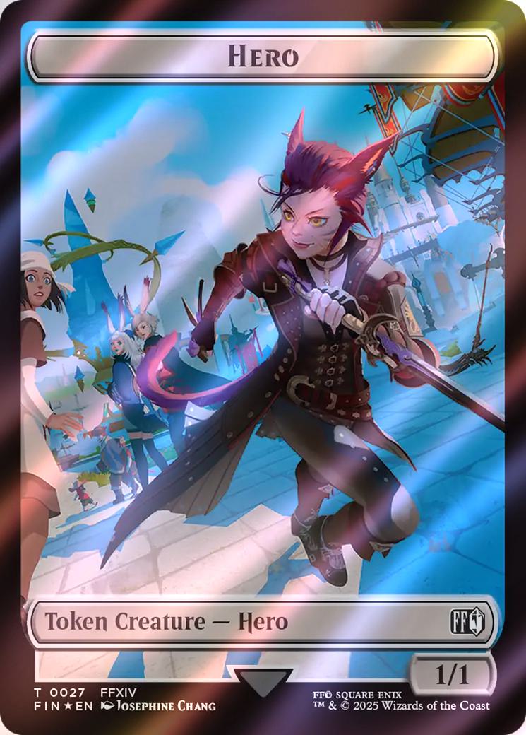 Hero Token (27) // Spirit Token (03) [TFIN/TFIC Set Symbol] [FINAL FANTASY: Commander: Tokens] [Surge Foil]