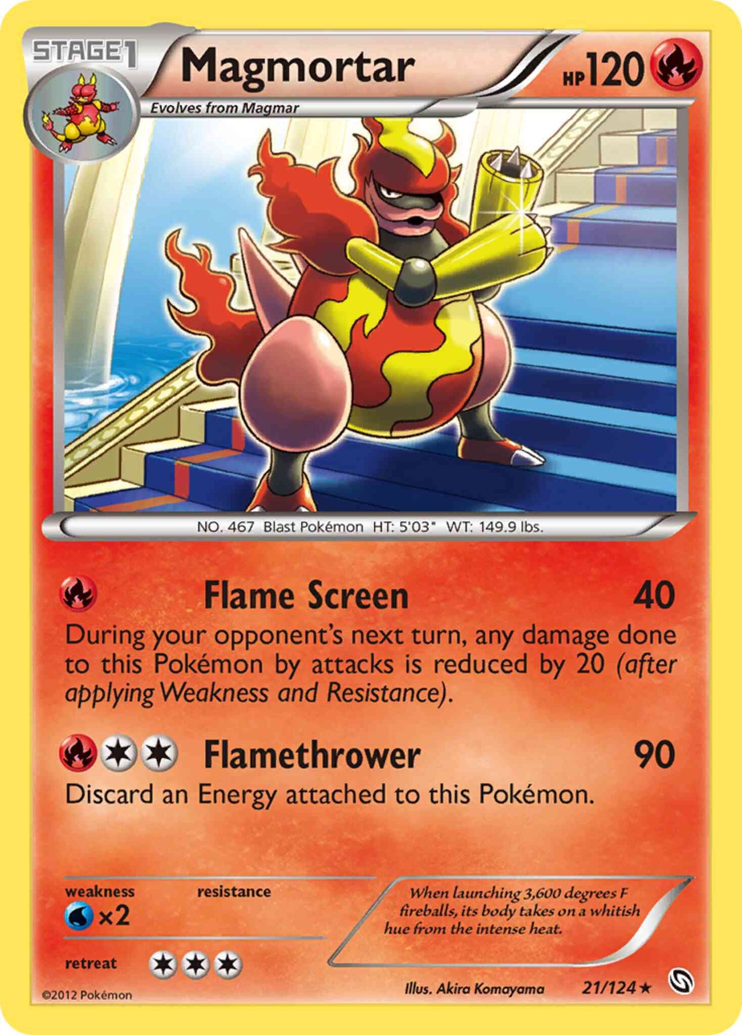 Magmortar - 21/124 - Rare [bw6-21] [Reverse Holo]